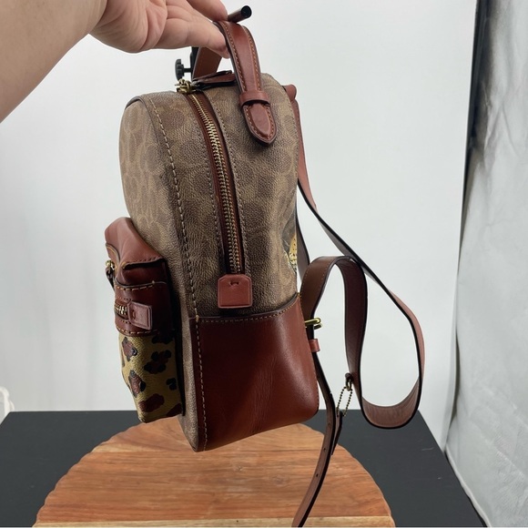 Coach Campus Backpack 23 Signature Canvas 32715 Beige / Brown PVC Leather Bag - Picture 3 of 16